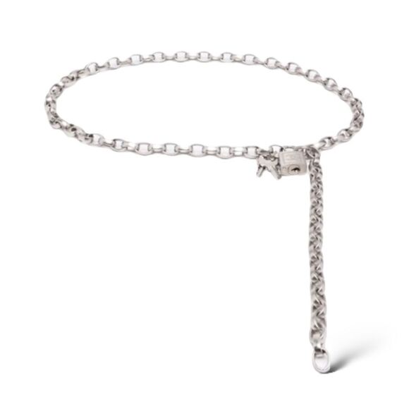 CHANEL 2003 CC Logo Padlock Chainlink Belt/Necklace in Silver - Picture 1 of 7